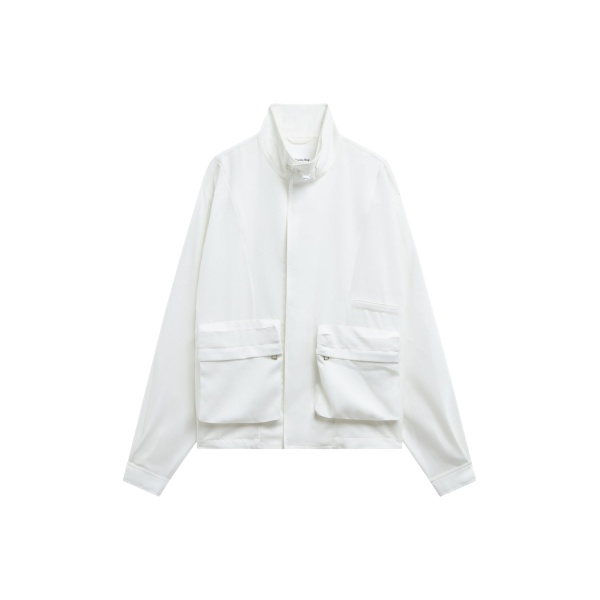 The Frankie Shop Breya Fluid Jacket - White - Oversized Minimalist Jackets in White - Shop at Luxury Shoes 