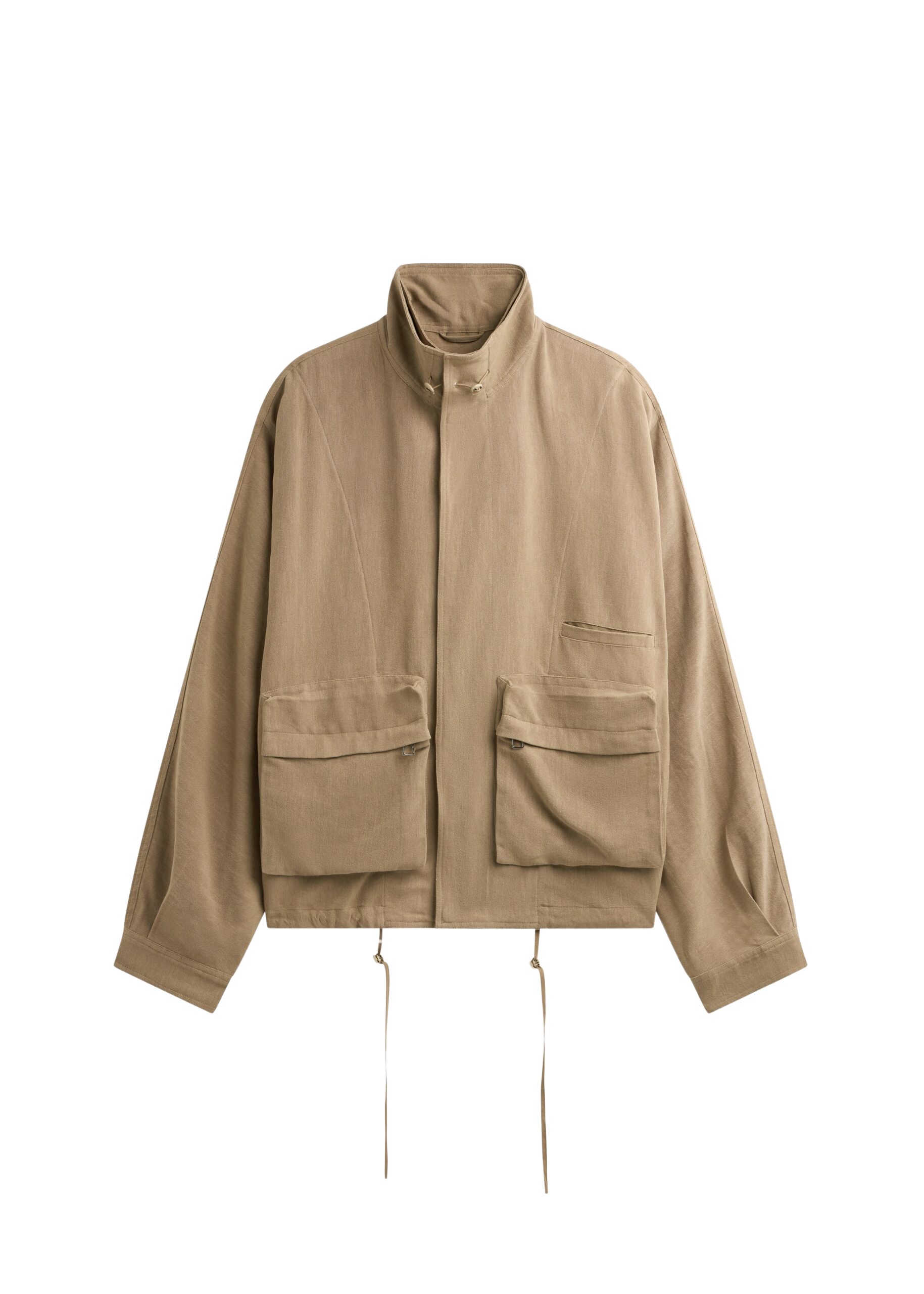 The Frankie Shop Breya Linen Fluid Jacket – Camel