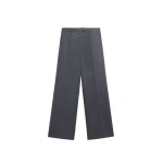 The Frankie Shop Brickell Flannel Trousers - Grey Melange - Oversized Minimalist Pants in Grey - Shop at Luxury Shoes 