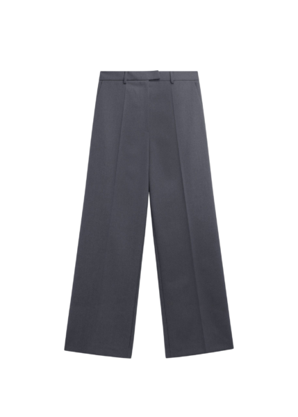 The Frankie Shop Brickell Flannel Trousers - Grey Melange - Oversized Minimalist Pants in Grey - Shop at Luxury Shoes 