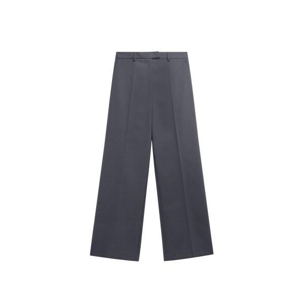 The Frankie Shop Brickell Flannel Trousers - Grey Melange - Oversized Minimalist Pants in Grey - Shop at Luxury Shoes 