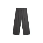 The Frankie Shop Brickell Plaid Trousers - Dark Grey - Oversized Minimalist Pants in Grey - Shop at Luxury Shoes 