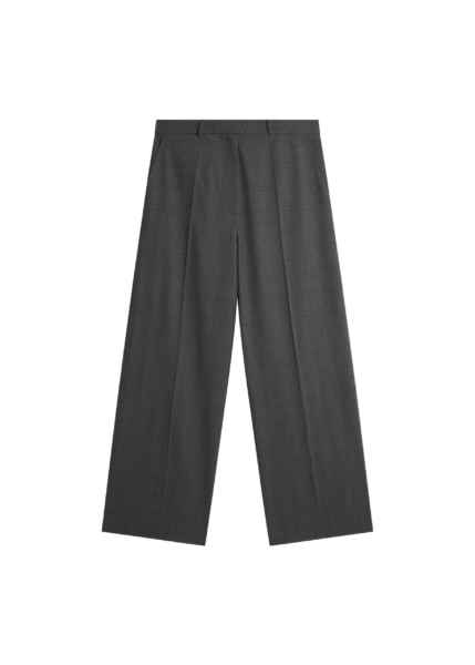 The Frankie Shop Brickell Plaid Trousers - Dark Grey - Oversized Minimalist Pants in Grey - Shop at Luxury Shoes 