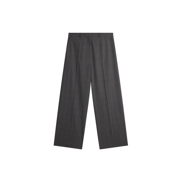 The Frankie Shop Brickell Plaid Trousers - Dark Grey - Oversized Minimalist Pants in Grey - Shop at Luxury Shoes 