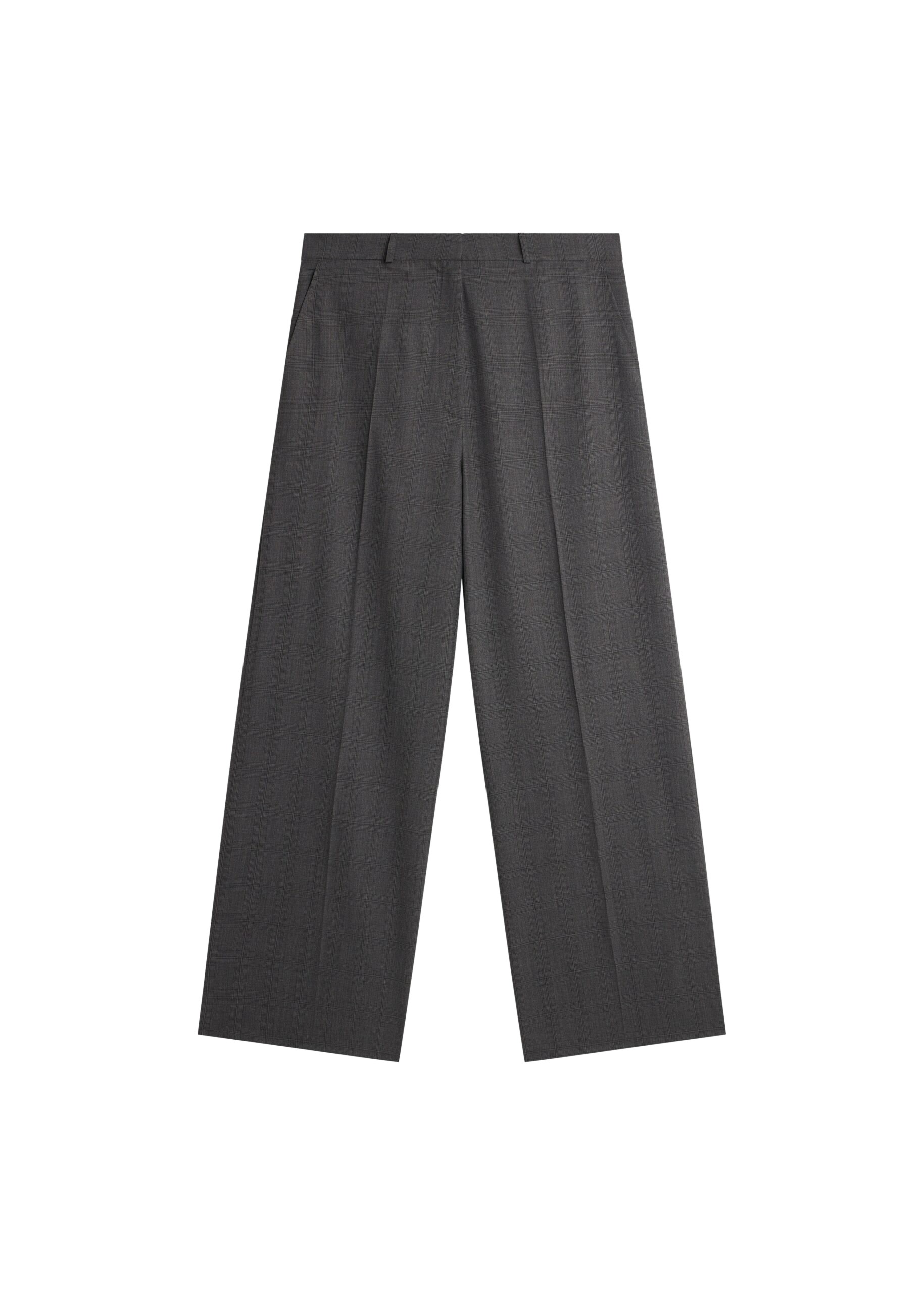 The Frankie Shop Brickell Plaid Trousers – Dark Grey