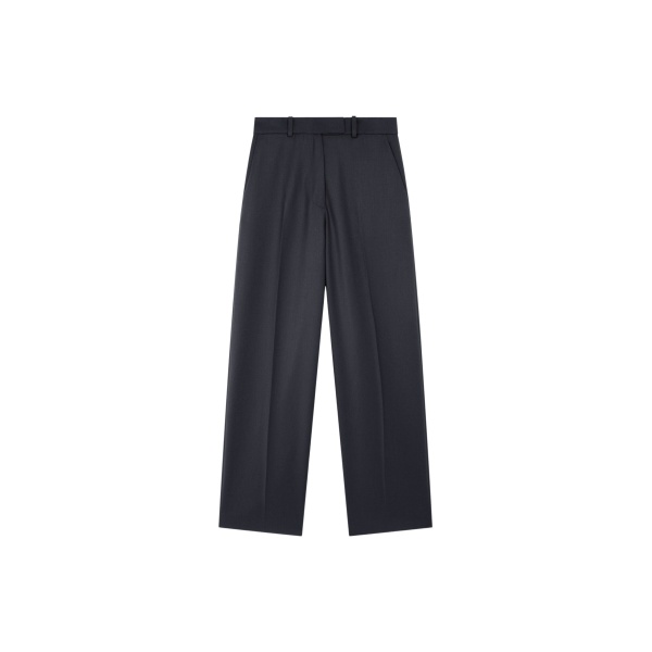 The Frankie Shop Brickell Satin Trousers - Black - Oversized Minimalist Pants in Black - Shop at Luxury Shoes 