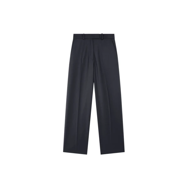 The Frankie Shop Brickell Satin Trousers - Black - Oversized Minimalist Pants in Black - Shop at Luxury Shoes 