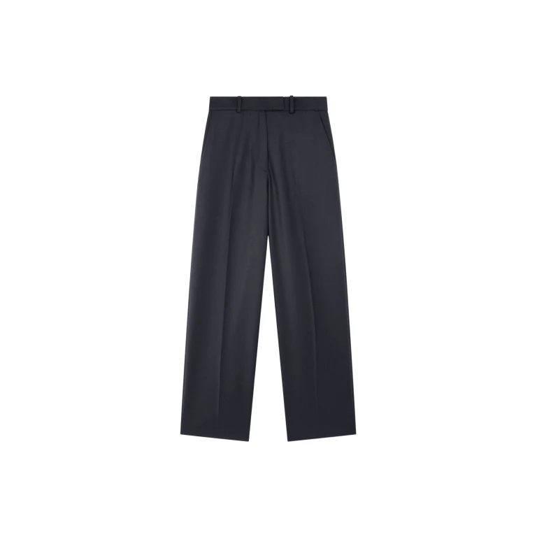 The Frankie Shop Brickell Satin Trousers - Black - Oversized Minimalist Pants in Black - Shop at Luxury Shoes 