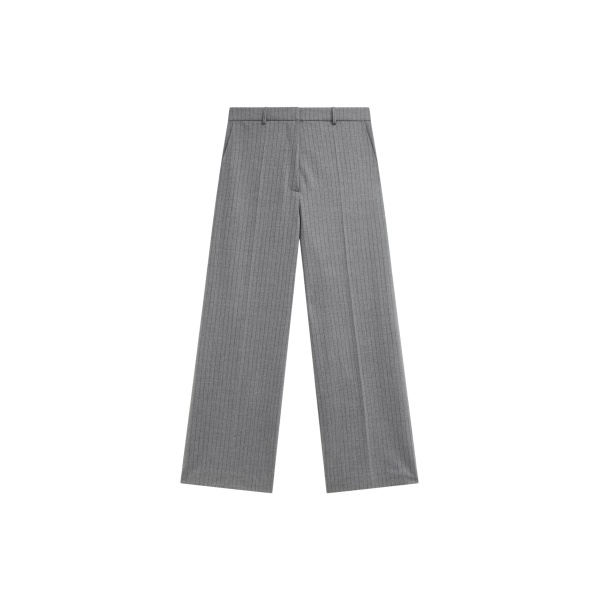 The Frankie Shop Brickell Striped Trousers - Grey/Brown - Oversized Minimalist Pants in Multicolour - Shop at Luxury Shoes 