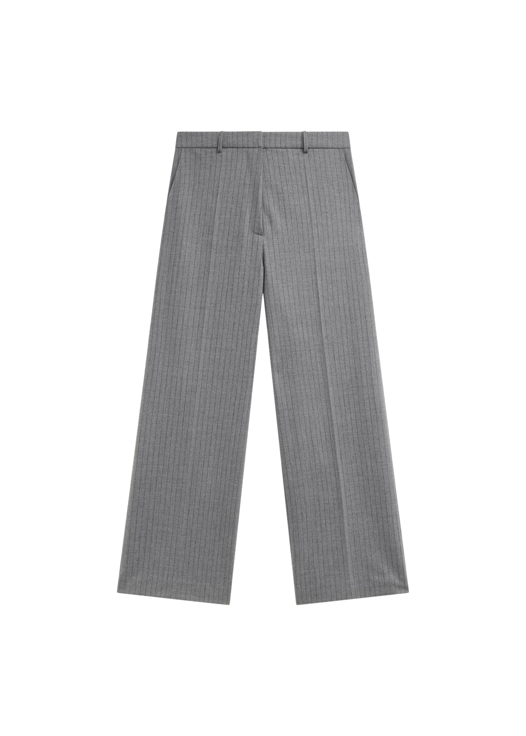 The Frankie Shop Brickell Striped Trousers – Grey/Brown