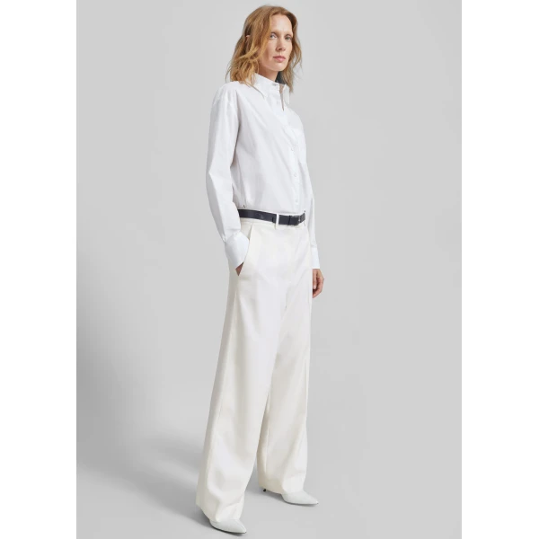 The Frankie Shop Brickell Trousers - Ivory - Oversized Minimalist Pants in Ivory - Shop at Luxury Shoes 