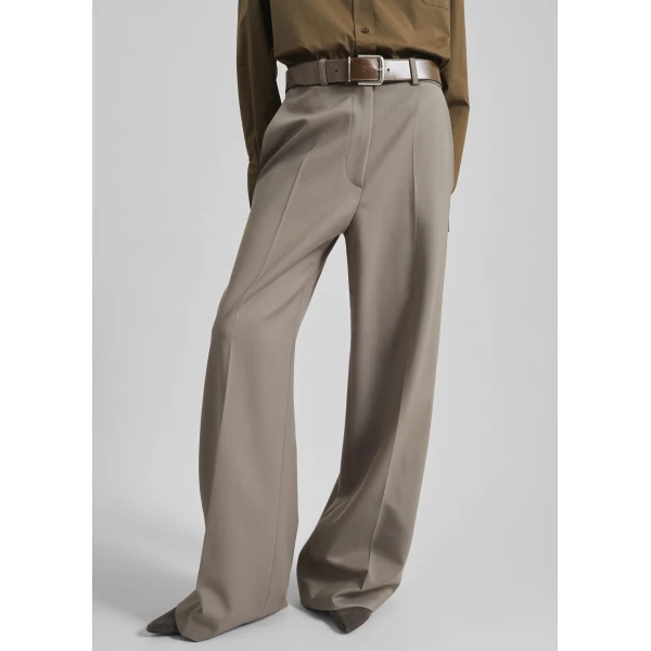 The Frankie Shop Brickell Trousers - Taupe - Oversized Minimalist Pants in Beige - Shop at Luxury Shoes 