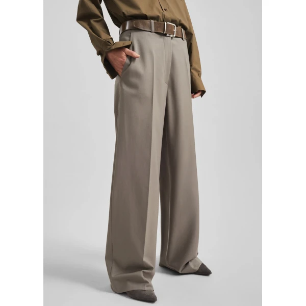 The Frankie Shop Brickell Trousers - Taupe - Oversized Minimalist Pants in Beige - Shop at Luxury Shoes 