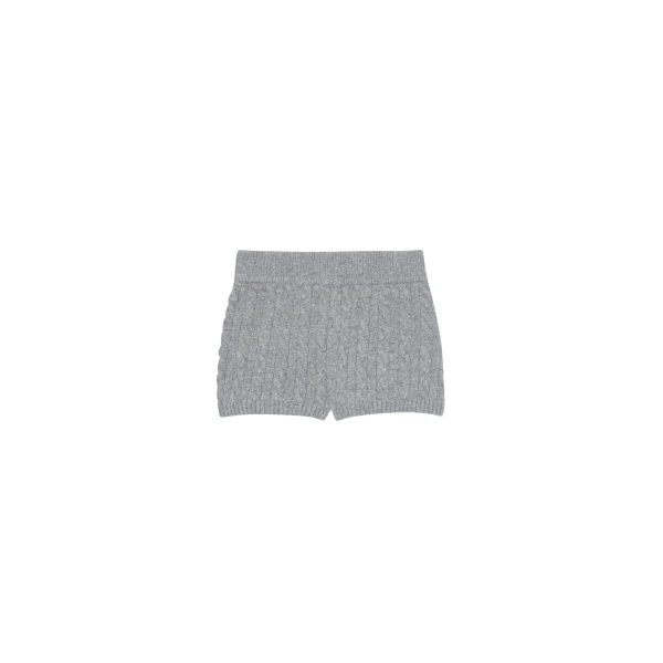 The Frankie Shop Brisbane Knit Mini Shorts - Grey - Oversized Minimalist Shorts in Grey - Shop at Luxury Shoes 