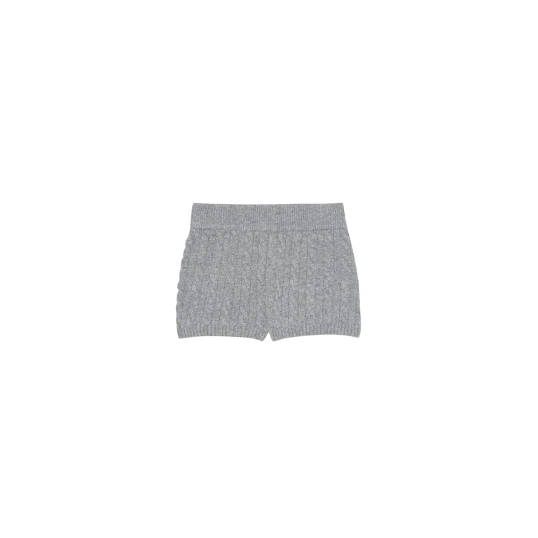 The Frankie Shop Brisbane Knit Mini Shorts - Grey - Oversized Minimalist Shorts in Grey - Shop at Luxury Shoes 