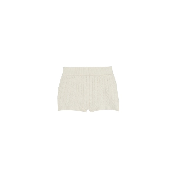 The Frankie Shop Brisbane Knit Mini Shorts - White - Oversized Minimalist Shorts in White - Shop at Luxury Shoes 