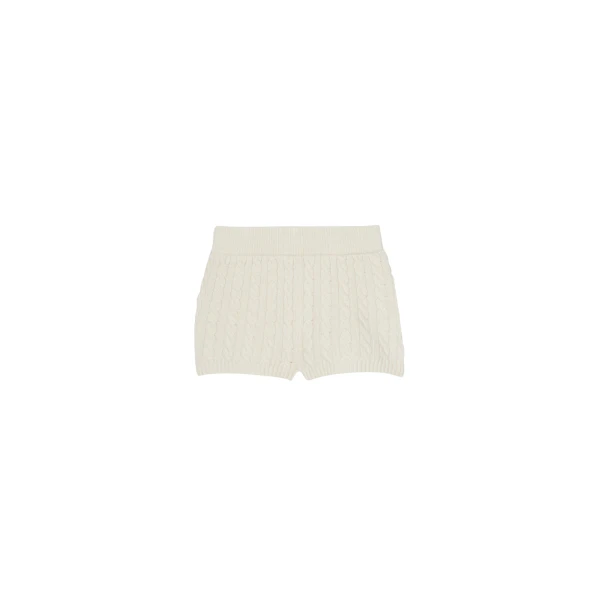 The Frankie Shop Brisbane Knit Mini Shorts - White - Oversized Minimalist Shorts in White - Shop at Luxury Shoes 