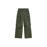 The Frankie Shop Bronte Cargo Pants - Army Green - Oversized Minimalist Pants in Green - Shop at Luxury Shoes 