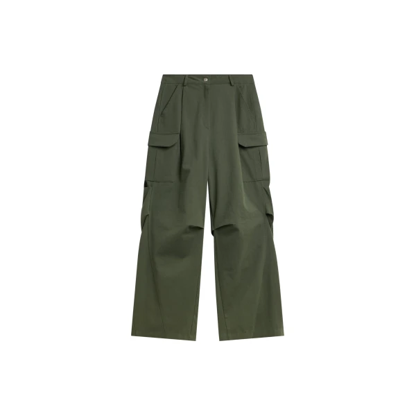 The Frankie Shop Bronte Cargo Pants - Army Green - Oversized Minimalist Pants in Green - Shop at Luxury Shoes 