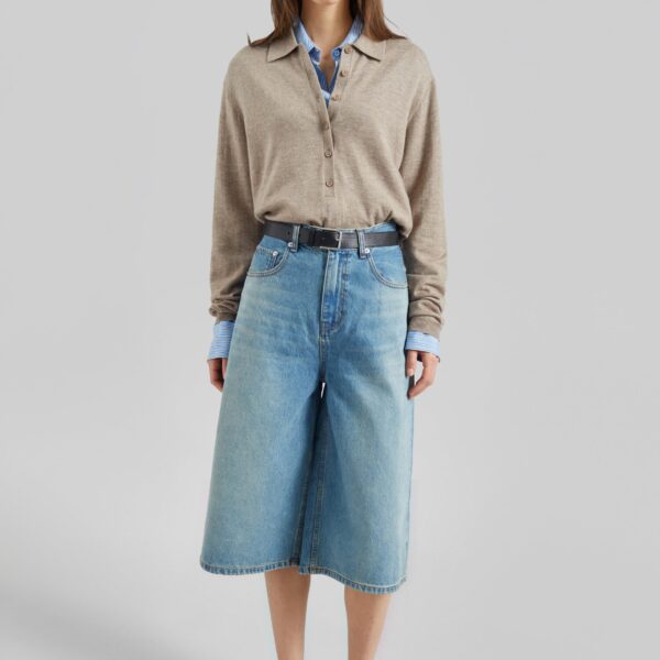 The Frankie Shop Brunoy Denim Culottes – Light Wash Shorts, view 6