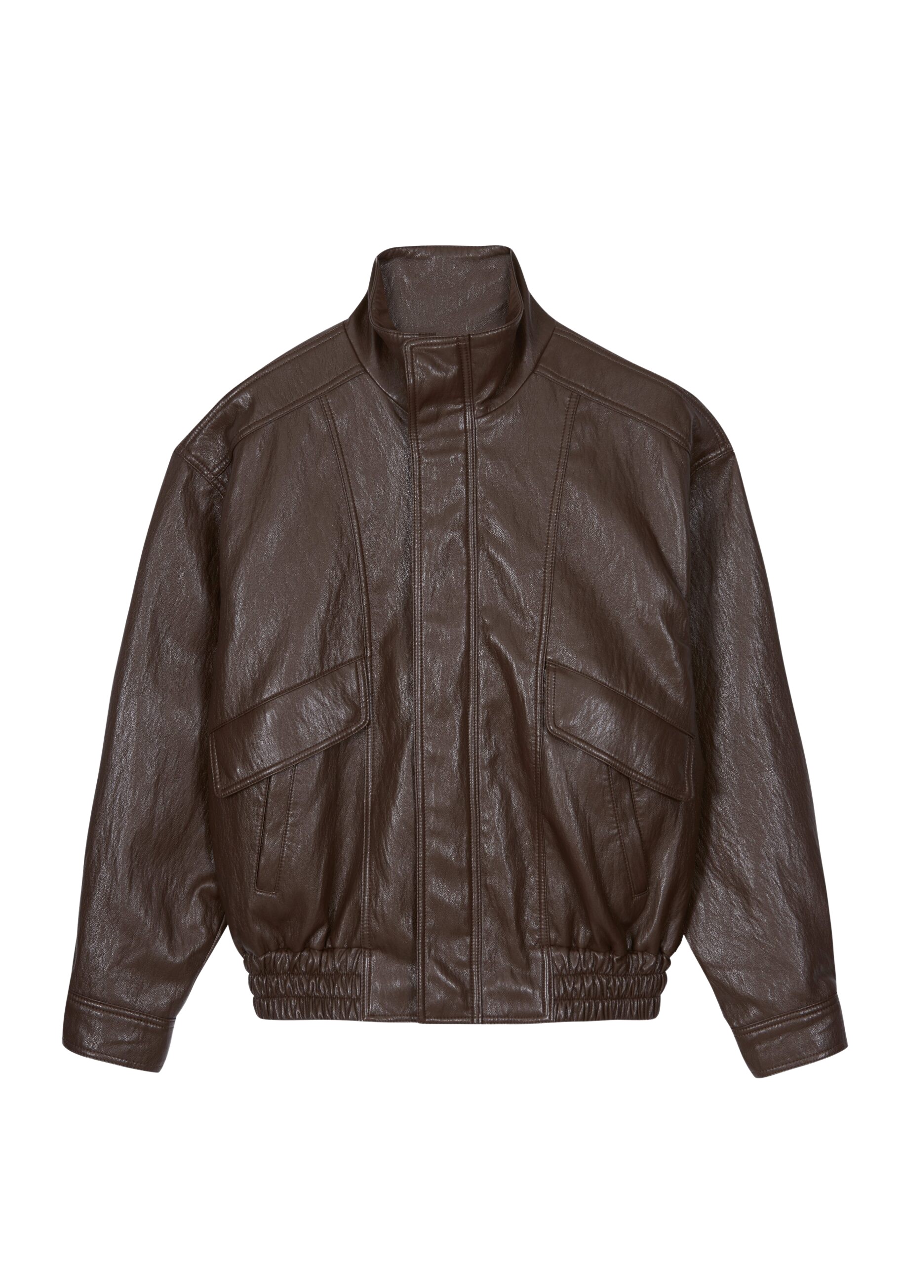 The Frankie Shop Burland Faux Leather Jacket – Brown