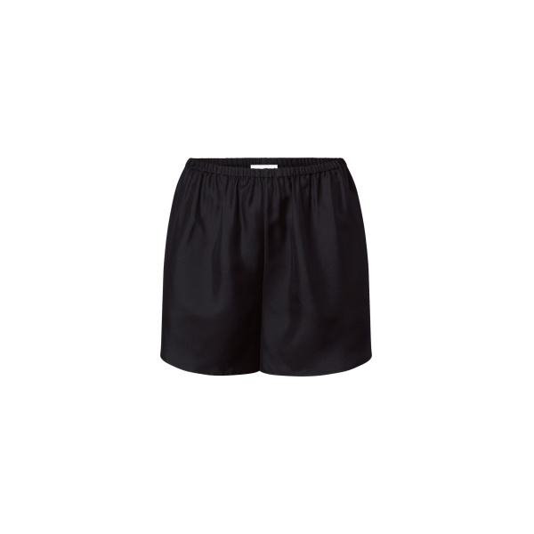 The Frankie Shop Cabo Elasticated Silk Shorts - Black - Oversized Minimalist Shorts in Black - Shop at Luxury Shoes 