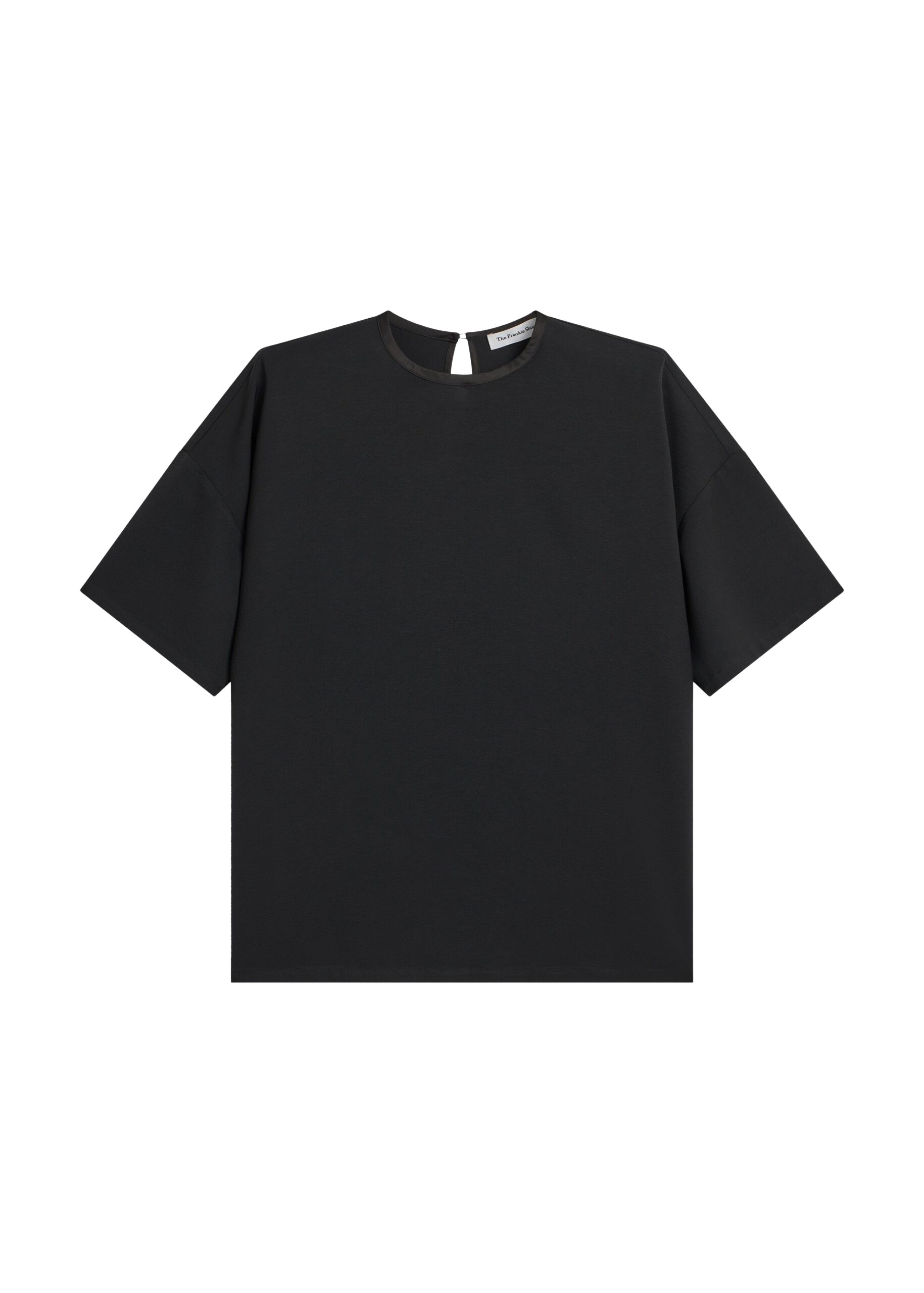 The Frankie Shop Callice Padded T-Shirt - Black - Oversized Minimalist Tops in Black - Shop at Luxury Shoes 