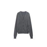 The Frankie Shop Calvane Two-Way Cardigan - Grey - Oversized Minimalist Knitwear in Grey - Shop at Luxury Shoes 