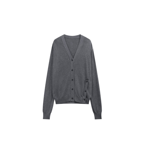 The Frankie Shop Calvane Two-Way Cardigan - Grey - Oversized Minimalist Knitwear in Grey - Shop at Luxury Shoes 