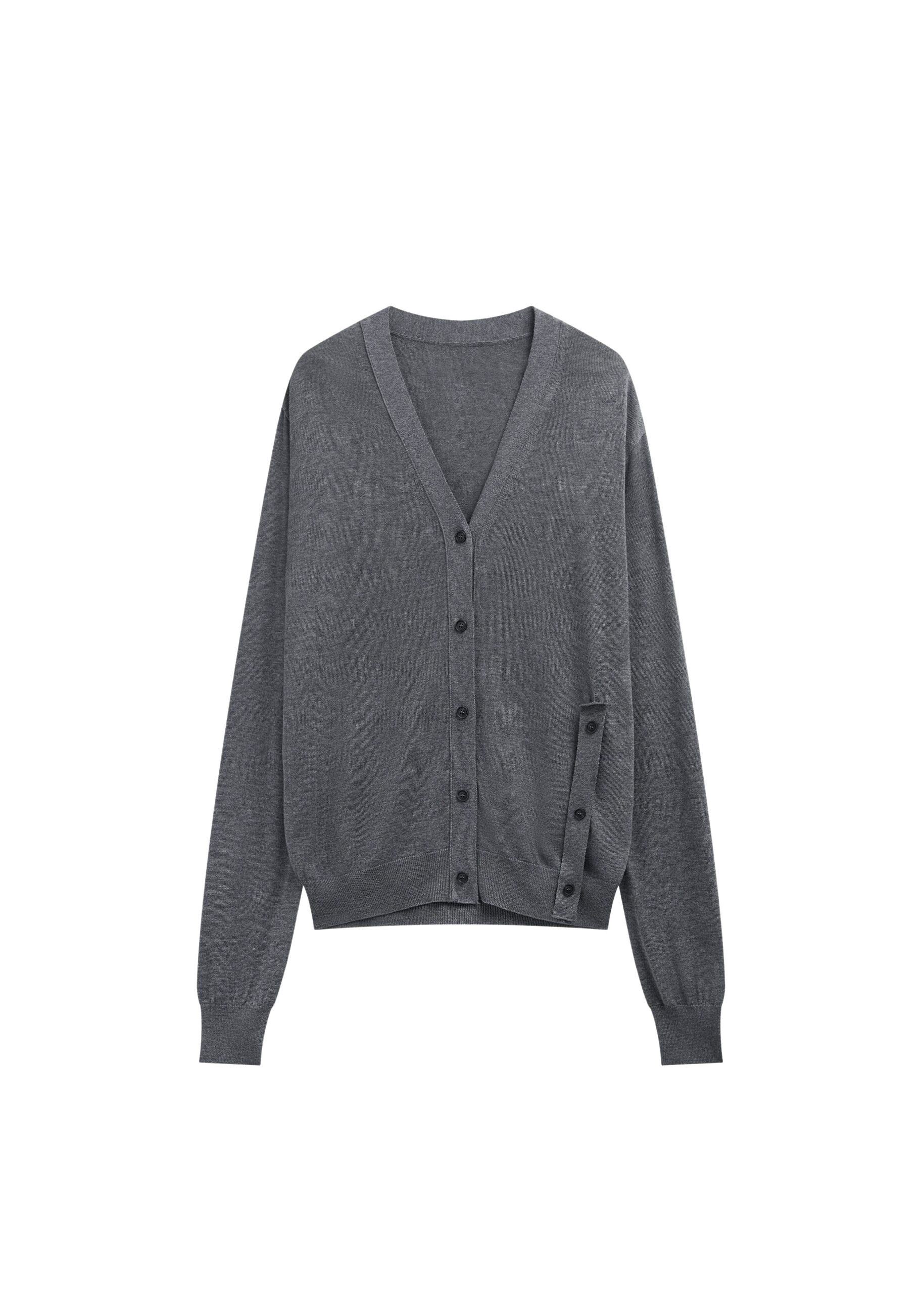 The Frankie Shop Calvane Two-Way Cardigan - Grey - Oversized Minimalist Knitwear in Grey - Shop at Luxury Shoes 