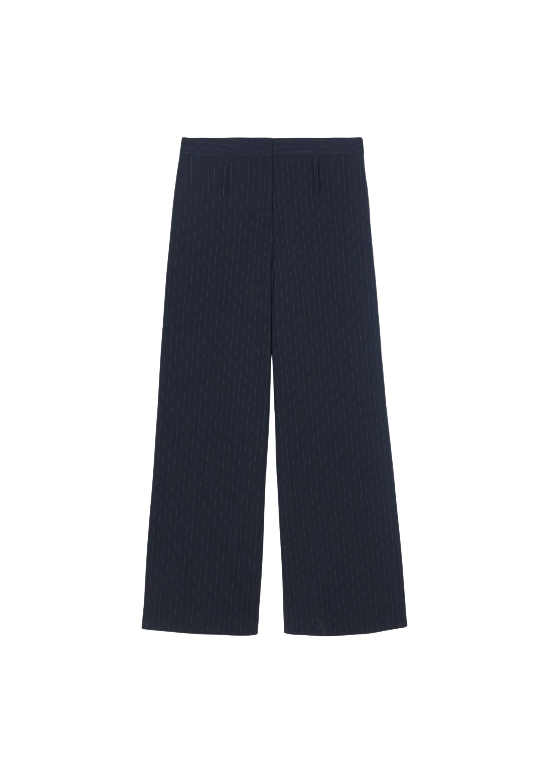 The Frankie Shop Camlez Low Belt Loop Trousers – Navy Pinstripe
