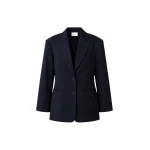 The Frankie Shop Canmore Double Vent Blazer - Navy - Oversized Minimalist Jackets in Blue - Shop at Luxury Shoes 