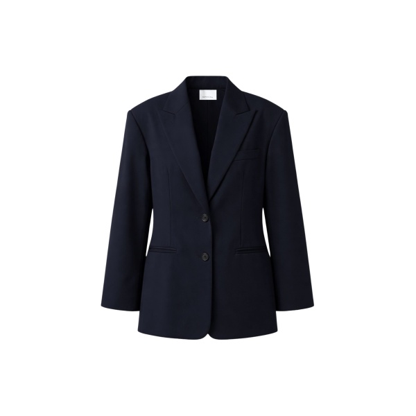 The Frankie Shop Canmore Double Vent Blazer - Navy - Oversized Minimalist Jackets in Blue - Shop at Luxury Shoes 
