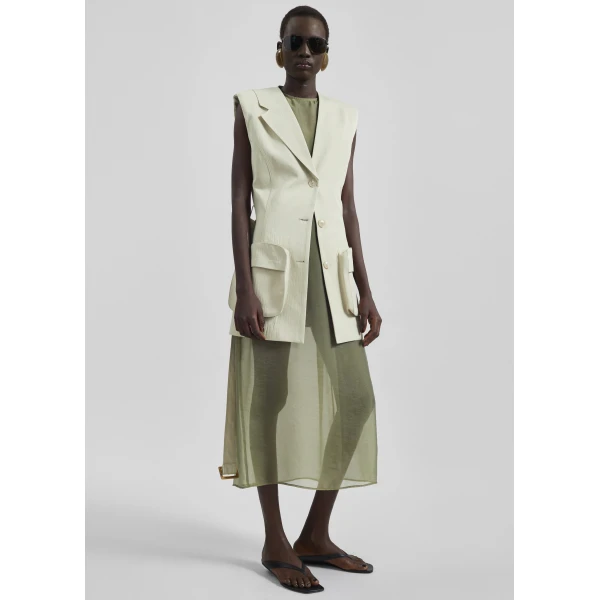 The Frankie Shop Carral Belted Vest – Pale Green, view 5