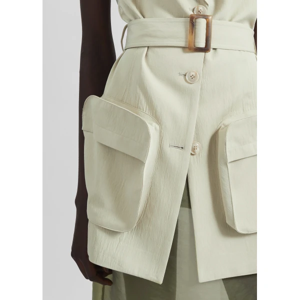 The Frankie Shop Carral Belted Vest – Pale Green, view 6
