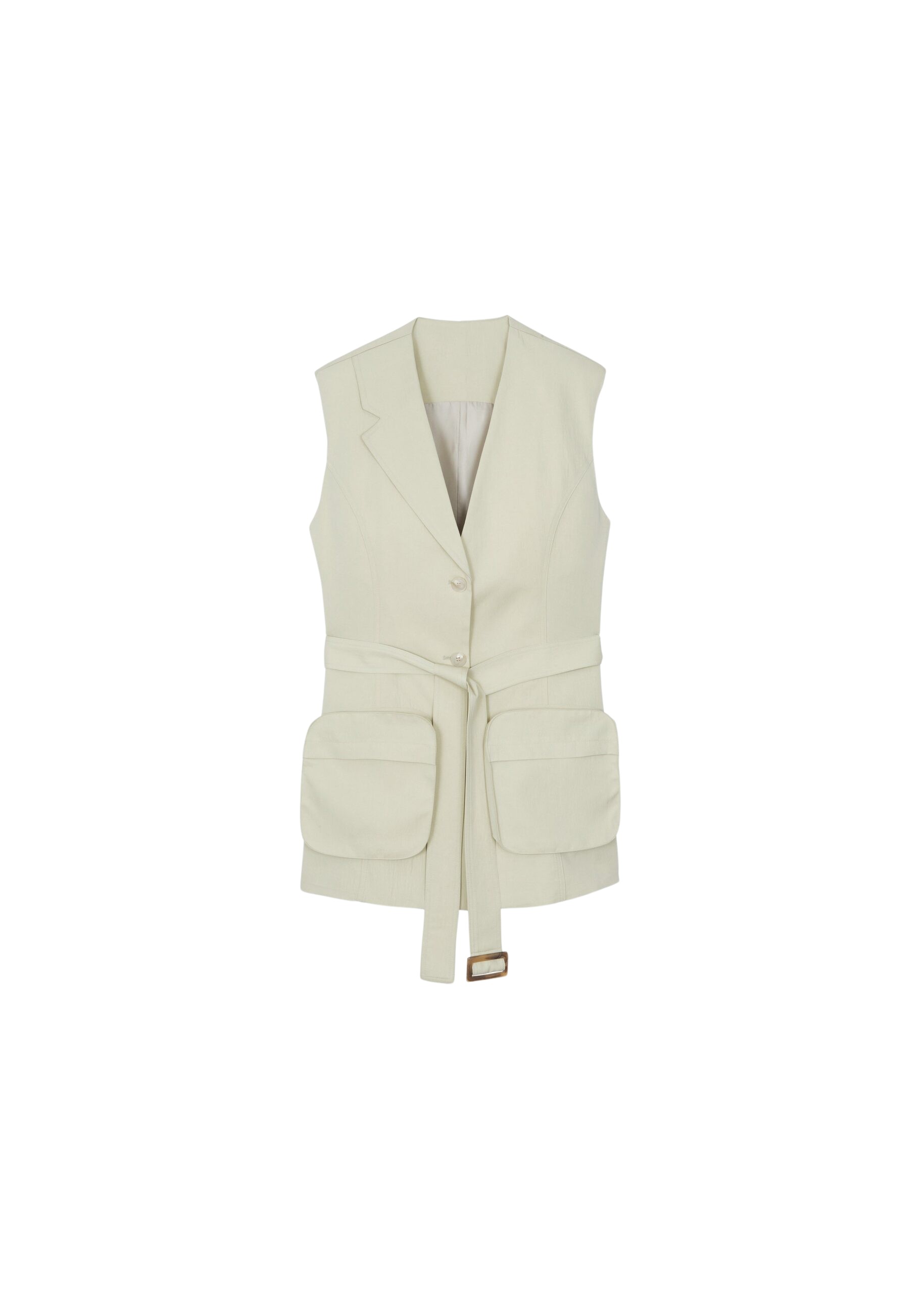 The Frankie Shop Carral Belted Vest – Pale Green