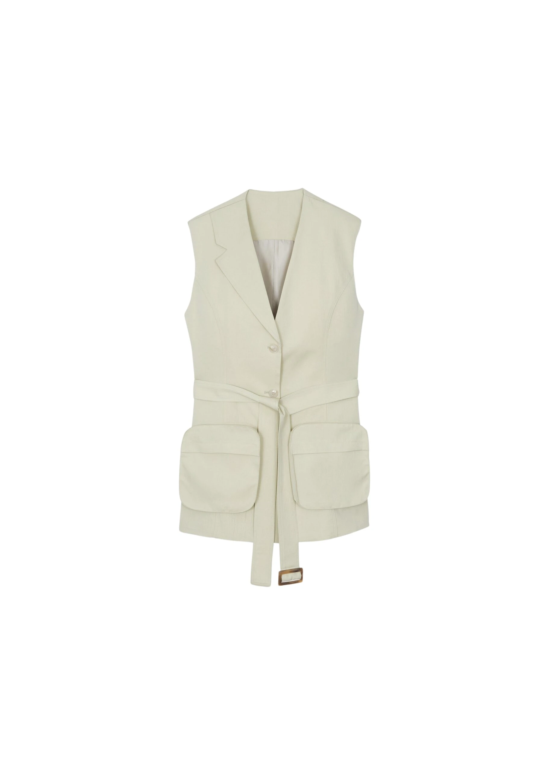 The Frankie Shop Carral Belted Vest – Pale Green
