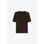 The Frankie Shop Carrington Padded Shoulder Tee – Brown Top