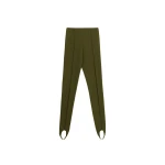 The Frankie Shop Caserta Stirrup Leggings - Olive - Oversized Minimalist Pants in Green - Shop at Luxury Shoes 