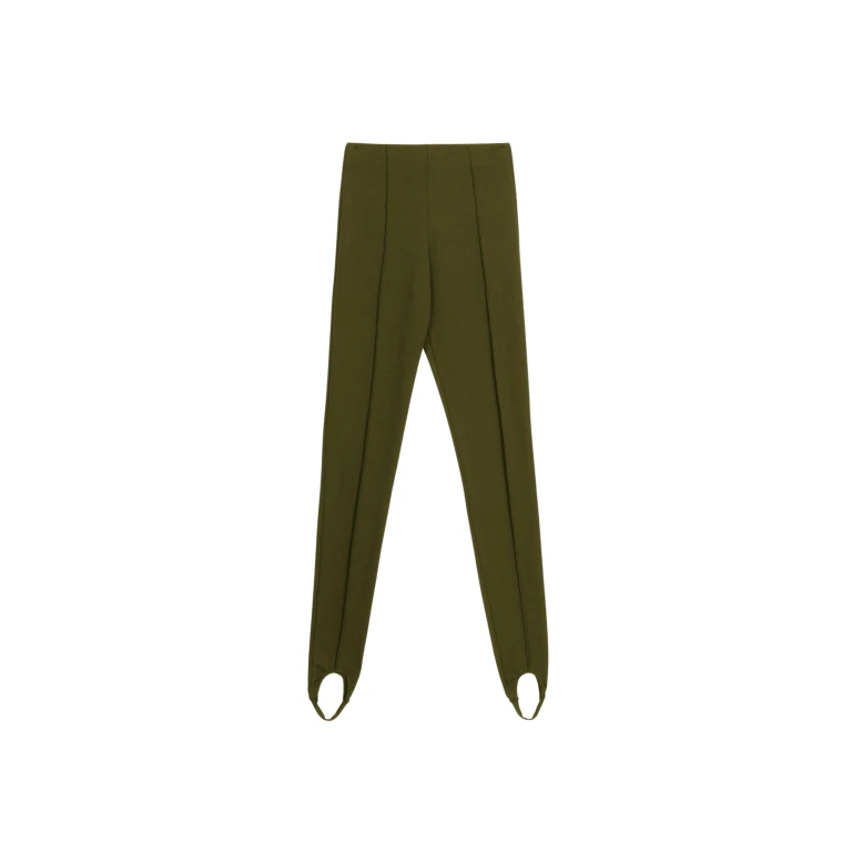 The Frankie Shop Caserta Stirrup Leggings - Olive - Oversized Minimalist Pants in Green - Shop at Luxury Shoes 
