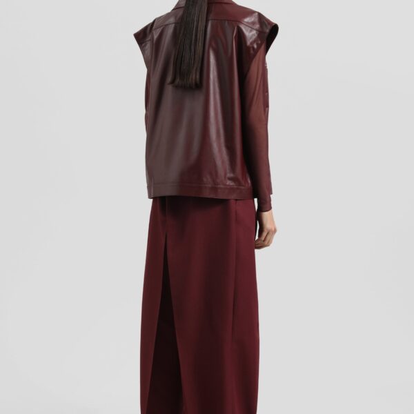 The Frankie Shop Cetina Leather Vest – Burgundy, view 6