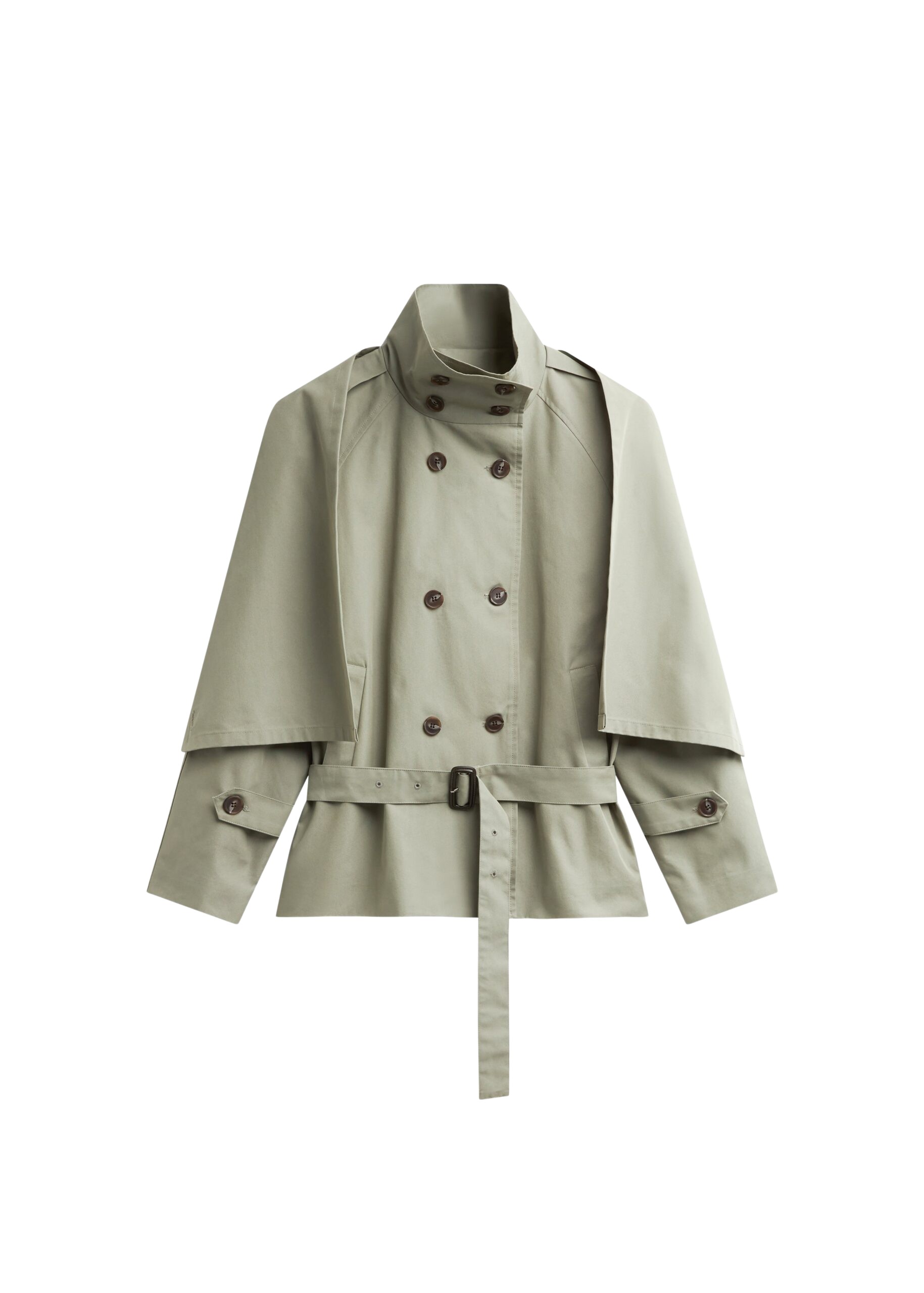 The Frankie Shop Charonne Scarf Short Trench – Sage