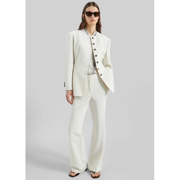 The Frankie Shop Chesnay Bootcut Pants - Cream - Oversized Minimalist Pants in Ivory - Shop at Luxury Shoes 