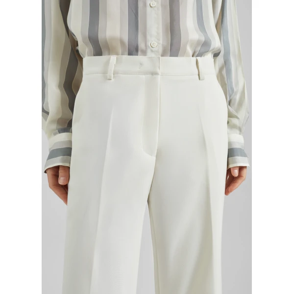 The Frankie Shop Chesnay Bootcut Pants - Cream - Oversized Minimalist Pants in Ivory - Shop at Luxury Shoes 