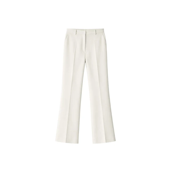 The Frankie Shop Chesnay Bootcut Pants - Cream - Oversized Minimalist Pants in Ivory - Shop at Luxury Shoes 