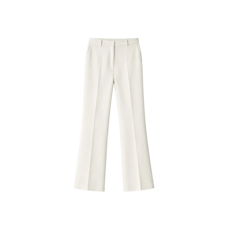 The Frankie Shop Chesnay Bootcut Pants - Cream - Oversized Minimalist Pants in Ivory - Shop at Luxury Shoes 