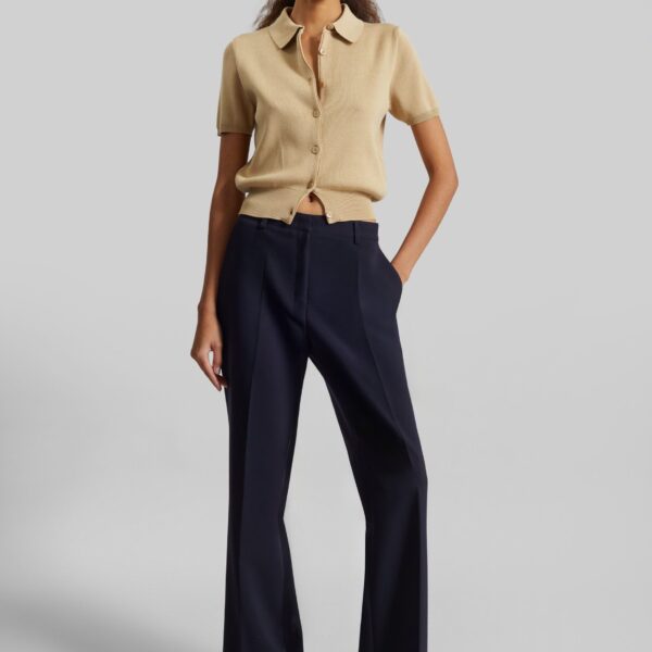 The Frankie Shop Chesnay Bootcut Pants – Navy, view 2