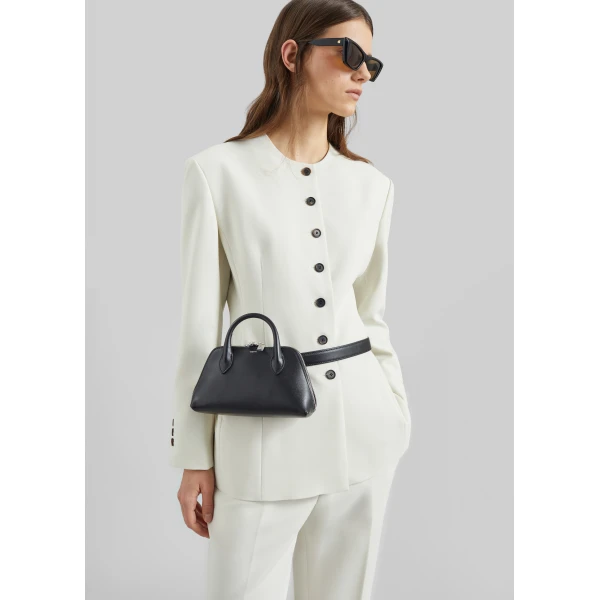 The Frankie Shop Chesnay Collarless Blazer – Cream, view 2