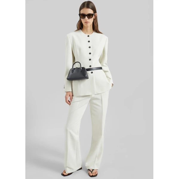 The Frankie Shop Chesnay Collarless Blazer – Cream, view 4