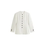 The Frankie Shop Chesnay Collarless Blazer - Cream - Oversized Minimalist Jackets in Ivory - Shop at Luxury Shoes 